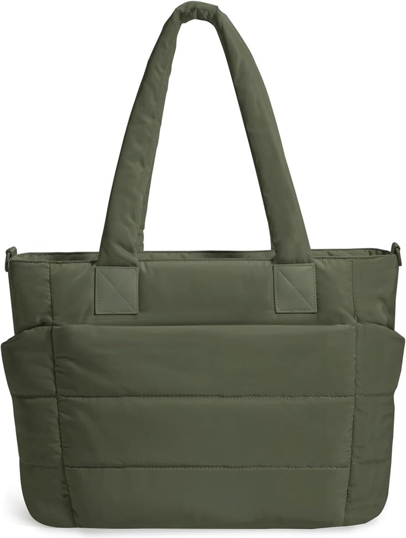GASSDA Tote Bag for Women Puffer Tote Bag Large Nurse Bags Shoulder Handbag with Zipper for Work Travel - Image 1